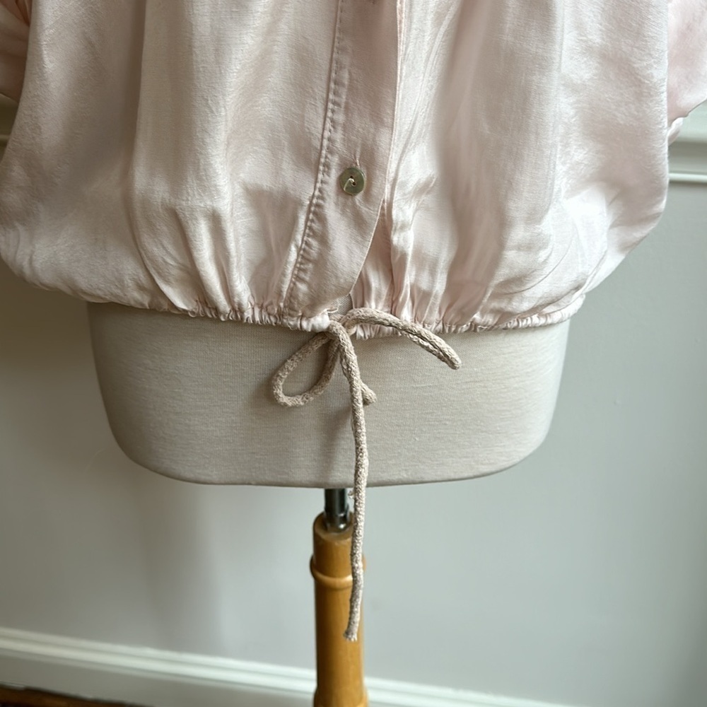 Made In Italy Sequins Pocket Rayon Blousey Top Pink OS EUC - Picture 4 of 8